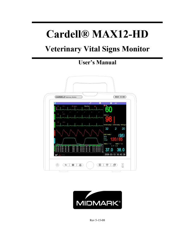 

Patientmonitor Cardell Max 12 HD inkl. Co2 mainstream

